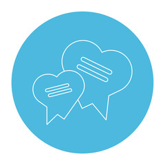 Love chat bubbles Vector icon which is suitable for commercial work and easily modify or edit it

