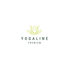 Luxurious yoga of people logo icon design template flat vector