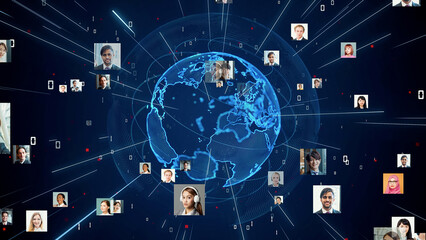 People and communication network concept. Social networking. Human resources. - obrazy, fototapety, plakaty
