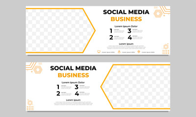 yellow business social media horizontal banner template