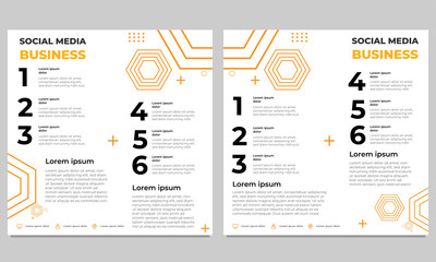Naklejka premium yellow business social media post template