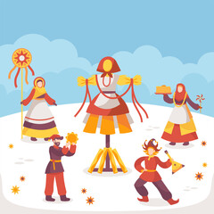 Celebrations and burning of an effigy in honor of Maslenitsa