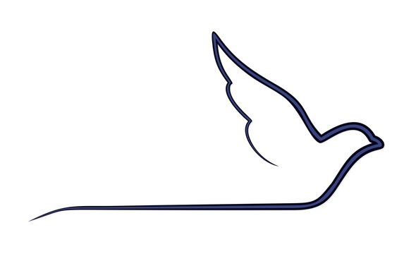 The Symbol of a blue flying pigeon. 