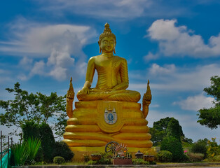 Obraz premium Big Buddha lovely large statue made from white marble on top of mountain in Phuket Thailand