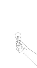 Hand Holding Bulb Vertical
