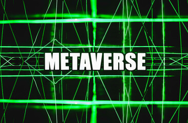 Metaverse sign technology background Reality and Virtual reality on social media platform 
