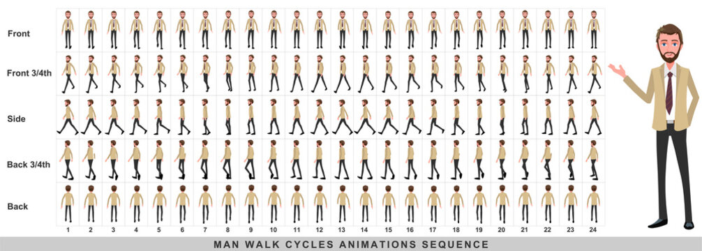 Animation Key Poses] Coyote-Wolf walk (Quadrupedal version) by AzureParagon  -- Fur Affinity [dot] net