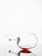 Glass with red wine. beautiful still life