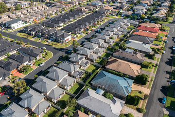 Rows of similar homes in the outer suburbs of Sydney, Australia