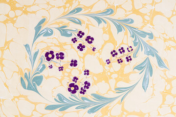 Traditional Turkish marbled paper artwork background	