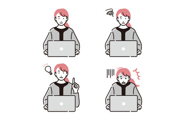 パソコンを操作するビジネスパーソン女性