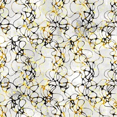 Dekokissen Abstract line ornament neurographic seamless pattern. Digital art with mixed media texture. Endless motif for packaging, scrapbooking, textiles, decoupage paper. © Liia Chevnenko