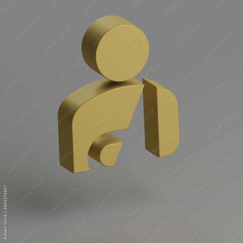 Aufkleber personal injury. icon. yellow symbol social icons on gray background. 3d rendering illustration. bac