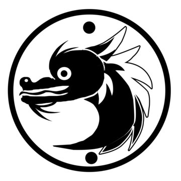 dragon logo icon on white background