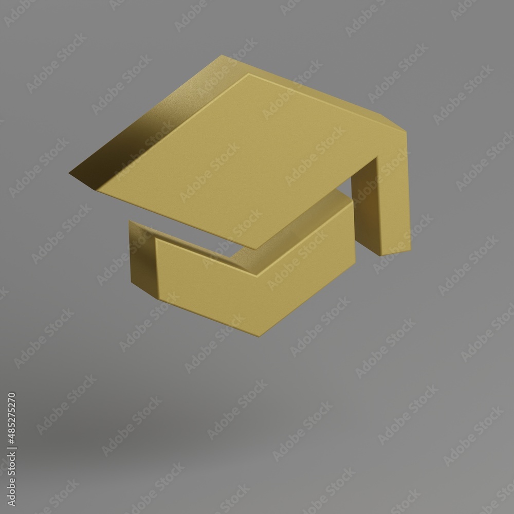 Aufkleber school icon. yellow school symbol social icons on gray background. 3d rendering illustration. backgr