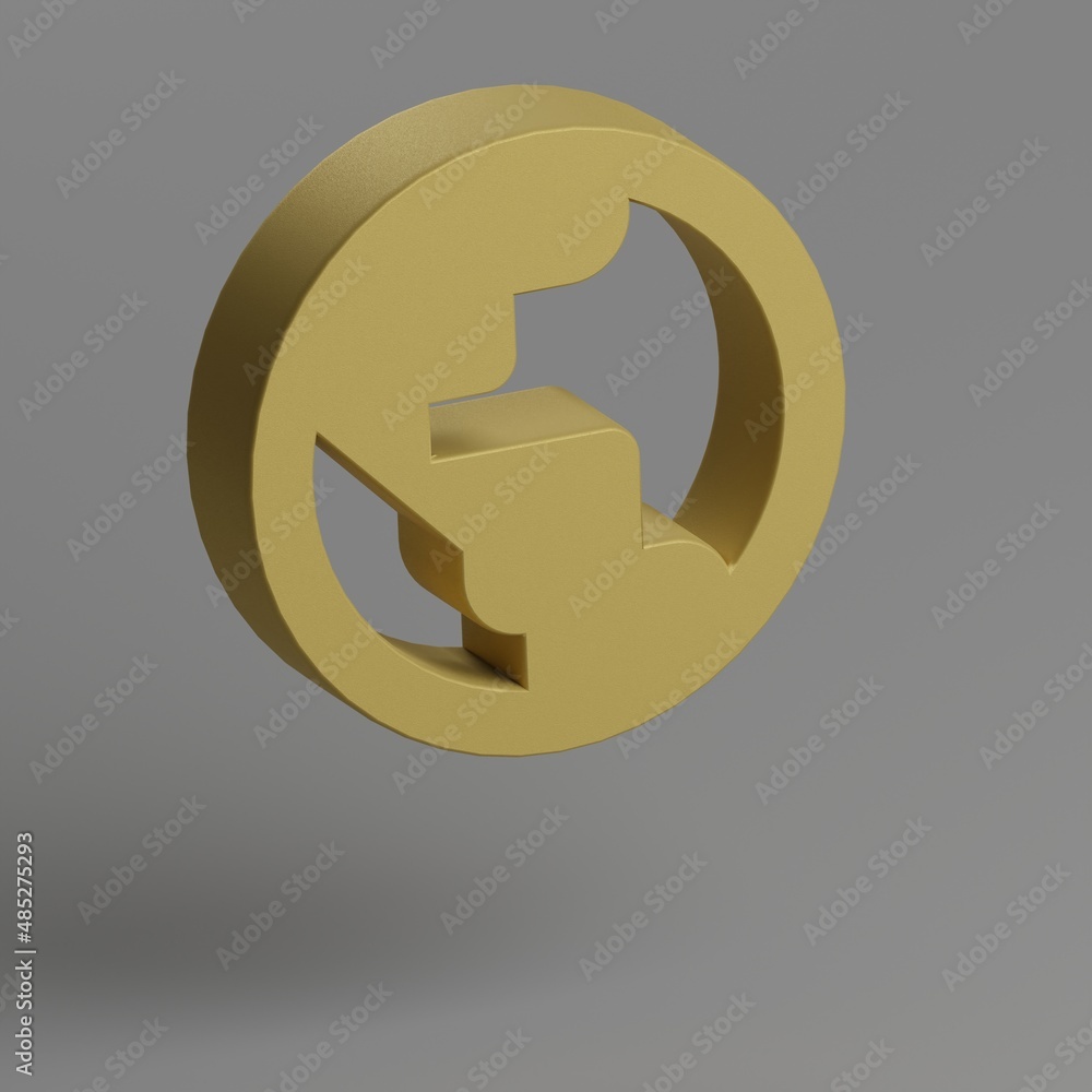 Poster Public  icon. Yellow symbol social icons on gray background. 3d rendering illustration. Background pattern for design.