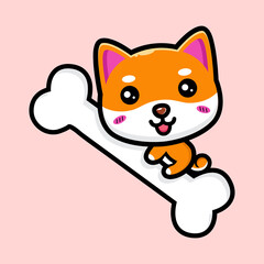 cute shiba inu mascot character