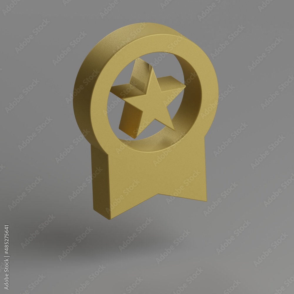 Aufkleber workspace premium. icon. yellow symbol social icons on gray background. 3d rendering illustration. b