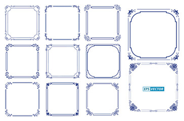 set of vintage decorative frames or vintage rectangle ornaments or calligraph frame retro style or decorative border concept. eps vector