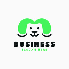 Obraz premium Letter M and dog logo design