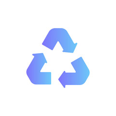 Recycle vector icon with gradient