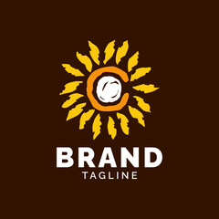 Letter C and sunflower logo design
