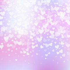 White heart love confettis. Valentine's day gradie