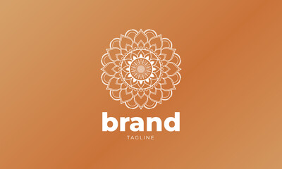 mandala ornament flower vector logo design template premium