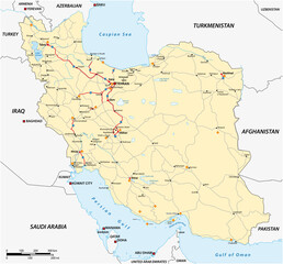 Highly detailed physical road map of Iran