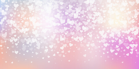 White heart love confettis. Valentine's day gradie