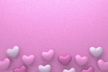 Valentine background design. 3D rendering.