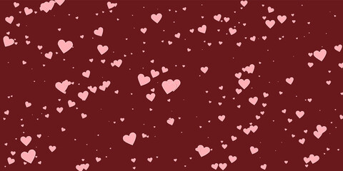 Pink heart love confettis. Valentine's day falling