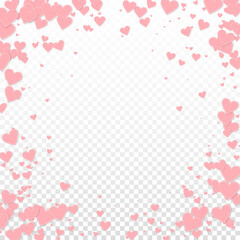 Pink heart love confettis. Valentine's day vignett