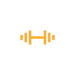 Minimalist Letter H Fitness Gym logo design template. barbell and dumbbell icon. Vector art illustration