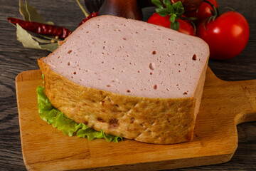 Homemade baked traditional meat loaf