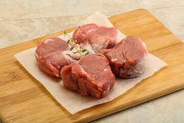 Raw pork tenderloin for cooking