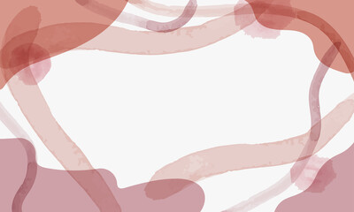 Vector brown watercolor abstract background in a trendy style. Template, banner, card, poster. Hand drawing. White background.