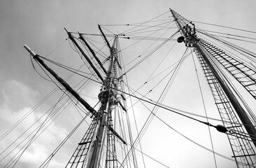 Sailing ship masts detail