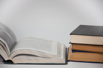 isolated books on white background