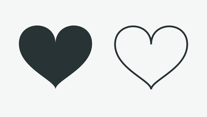 Fototapeta na wymiar Heart icon vector set. love, romantic, like, valentine day symbol. 
