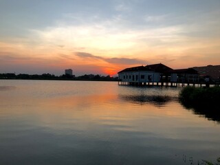 sunset on the lake
