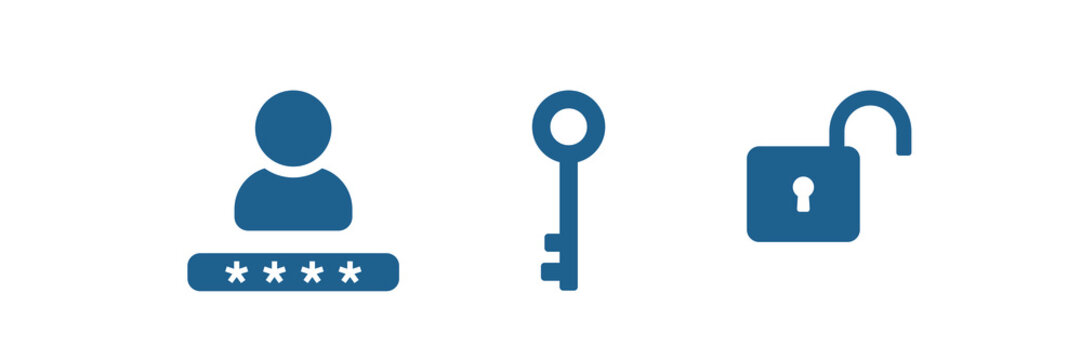 Forget Password Icon. Account Protection, Security Key, Danger Warning, Wrong Password. Design Element. Vector