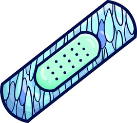 Funny wound plaster with rain drops theme