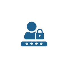 Forget password icon. Account protection, security key, danger warning, wrong password. Design element. Vector - obrazy, fototapety, plakaty