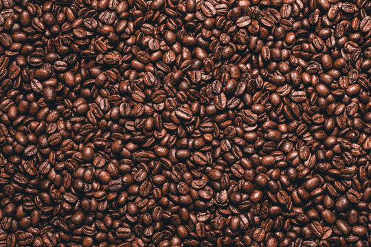 Coffee beans retro background with copy space