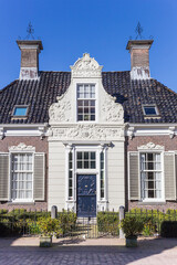 Entrance to a historic house in the center of Heeg, Netherlands