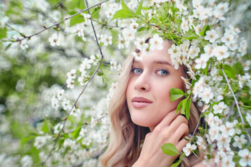 woman in flowers