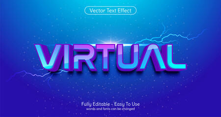 Three dimension text Virtual, editable style effect template