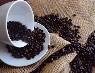 coffee beans on natural  background