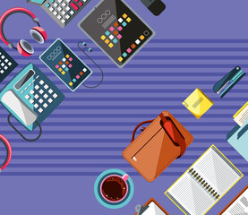 office papers and gadgets